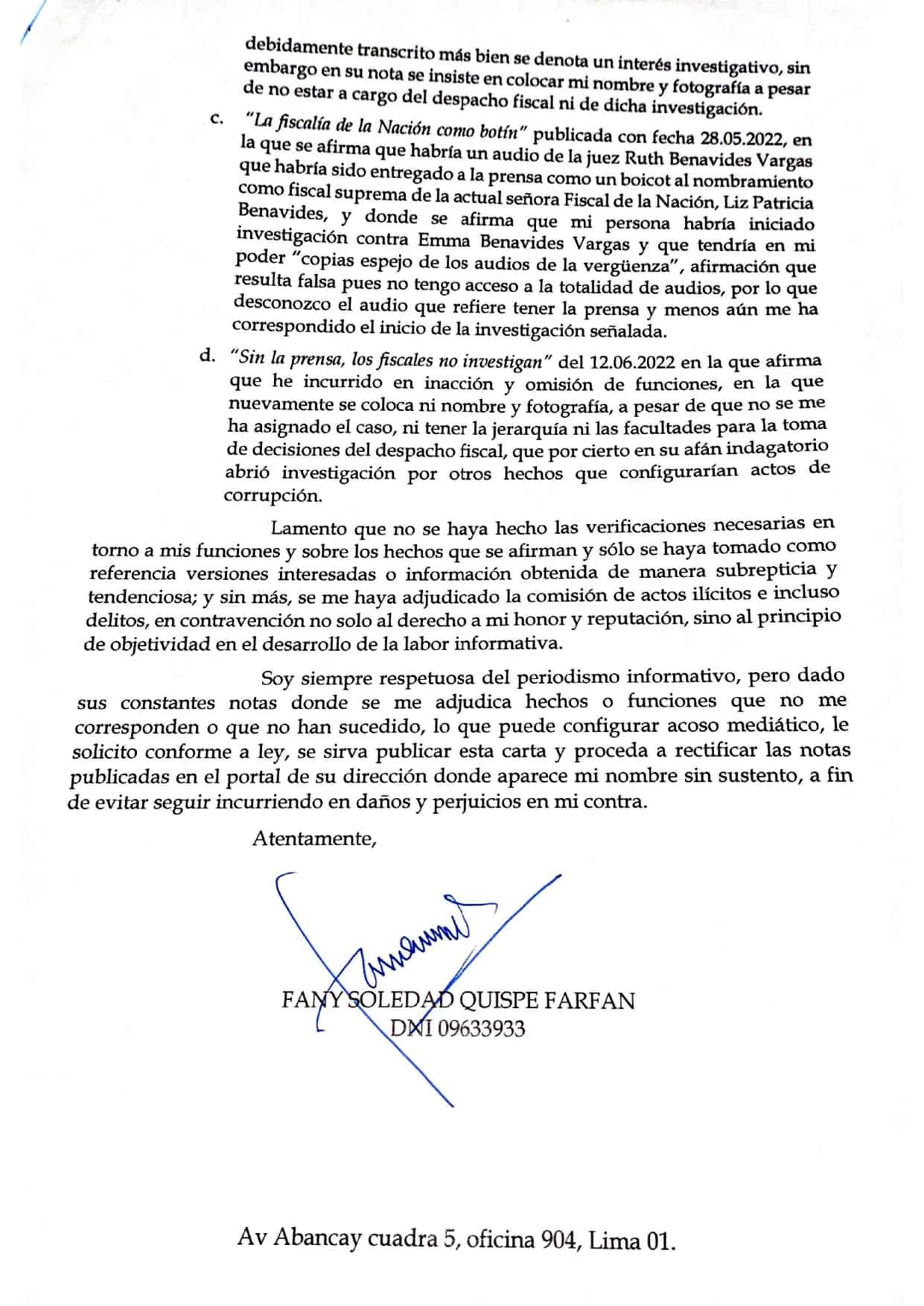 Carta Notarial - Fany Soledad Quispe 03