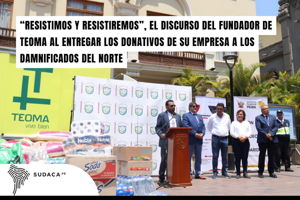 “Resistimos y resistiremos”, el discurso del fundador de Teoma al entregar los donativos de su empresa a los damnificados del norte