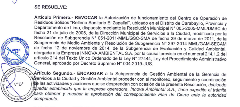 Resolución de la Alcaldía Metropolitana de Lima Nº 284