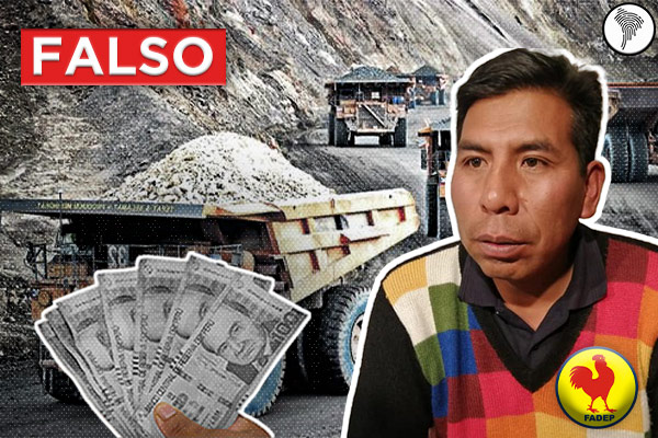 Fact Checking: Es falso que las grandes empresas mineras no paguen impuestos, como dijo el candidato Hugo Supo